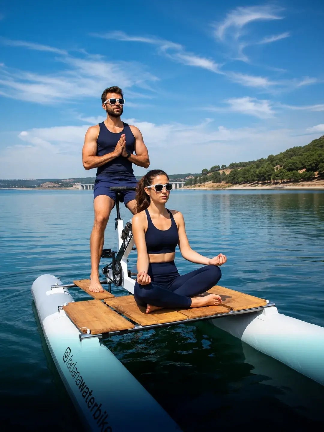 Sahil yakınında waterbike aktivitesi
